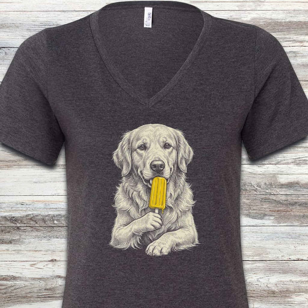 Golden Retriever Pupsicle V-Neck Tee
