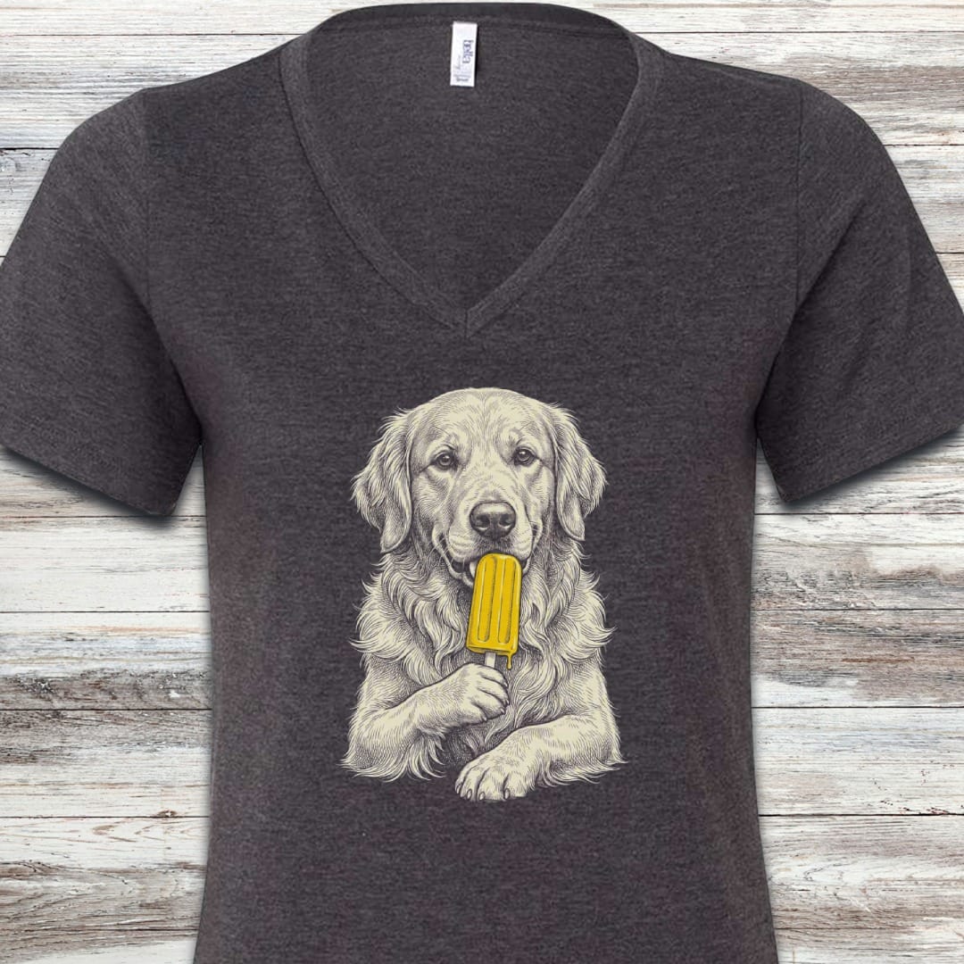 Golden Retriever Pupsicle V-Neck Tee