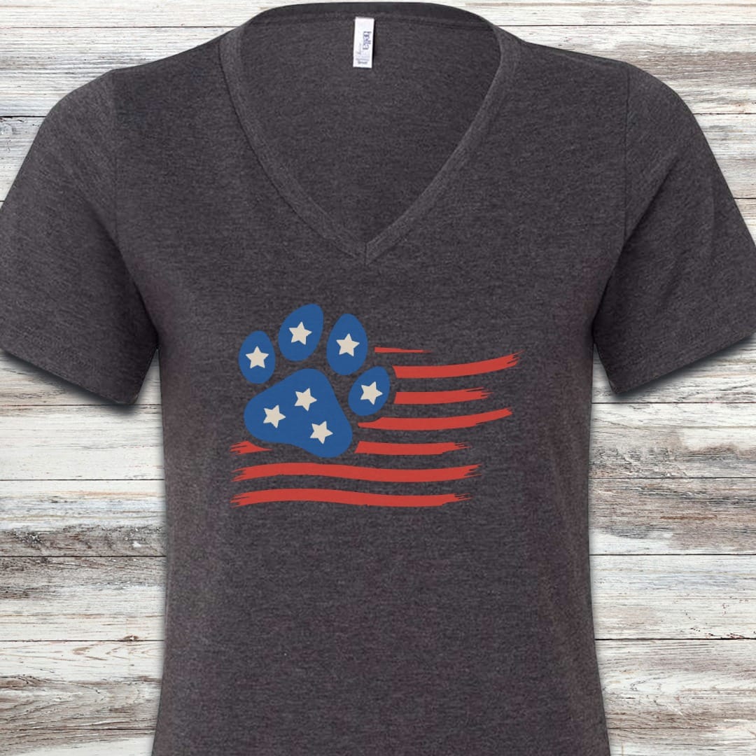 Paw Print Flag V-Neck