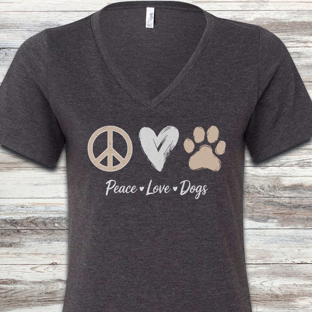 Peace Love Dogs V-Neck Tee
