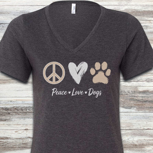 Peace Love Dogs V-Neck Tee