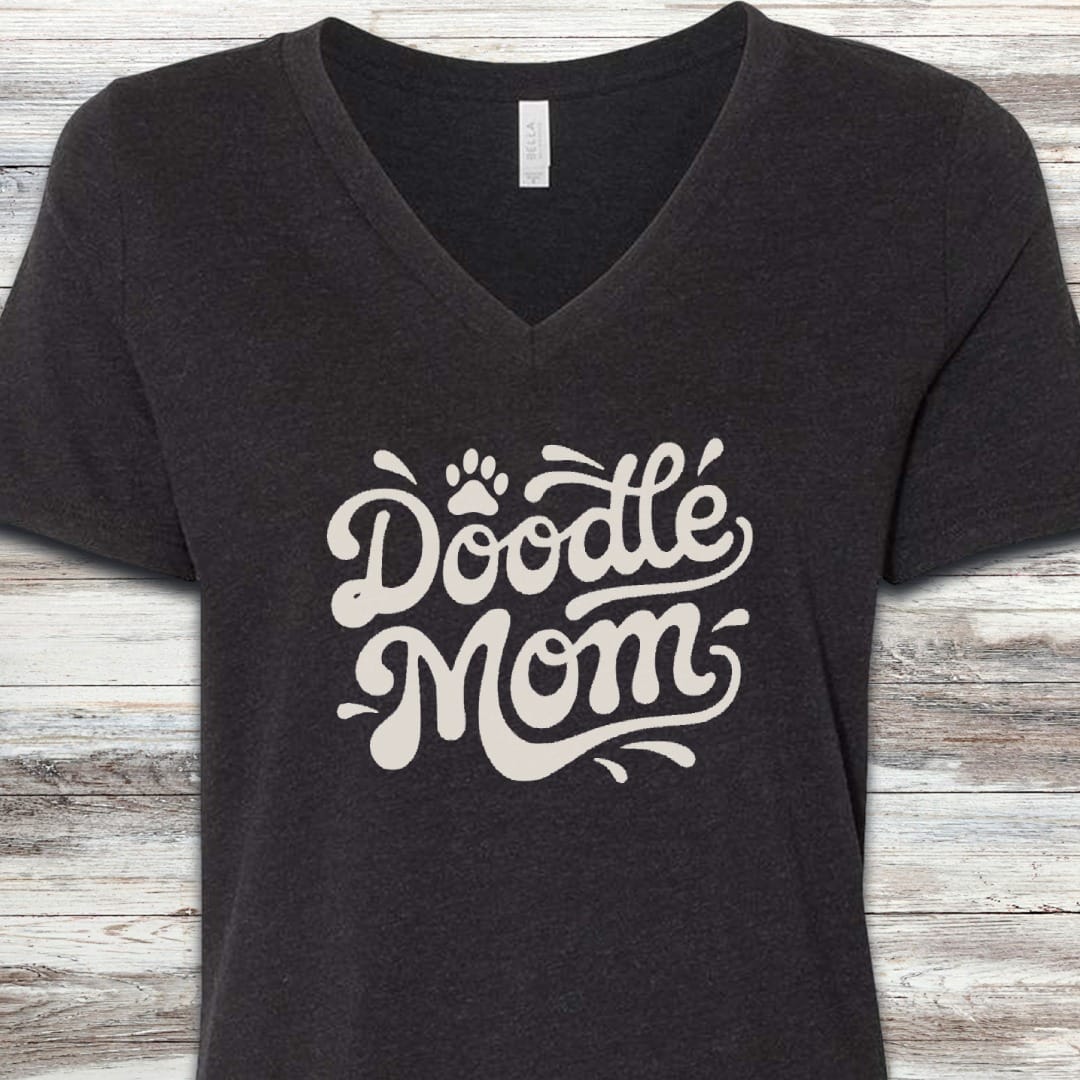 Doodle Groovy Mom V-Neck Tee