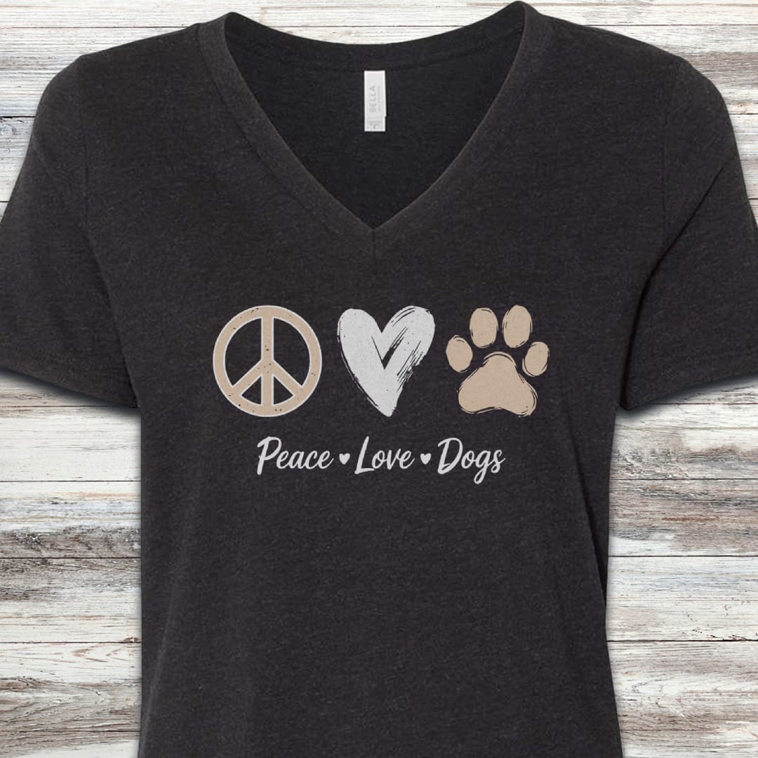 Peace Love Dogs V-Neck Tee
