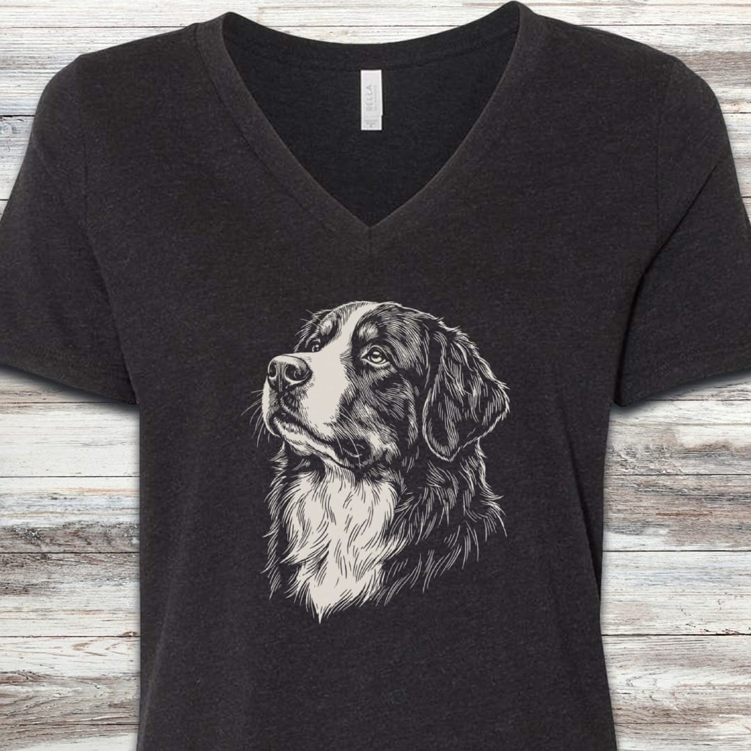 Bernese Mountain Dog Loyalty V-Neck Tee