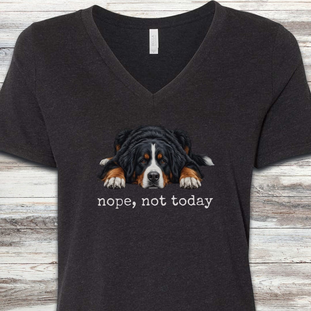 Bernese Mountain Dog Nope V-Neck Tee