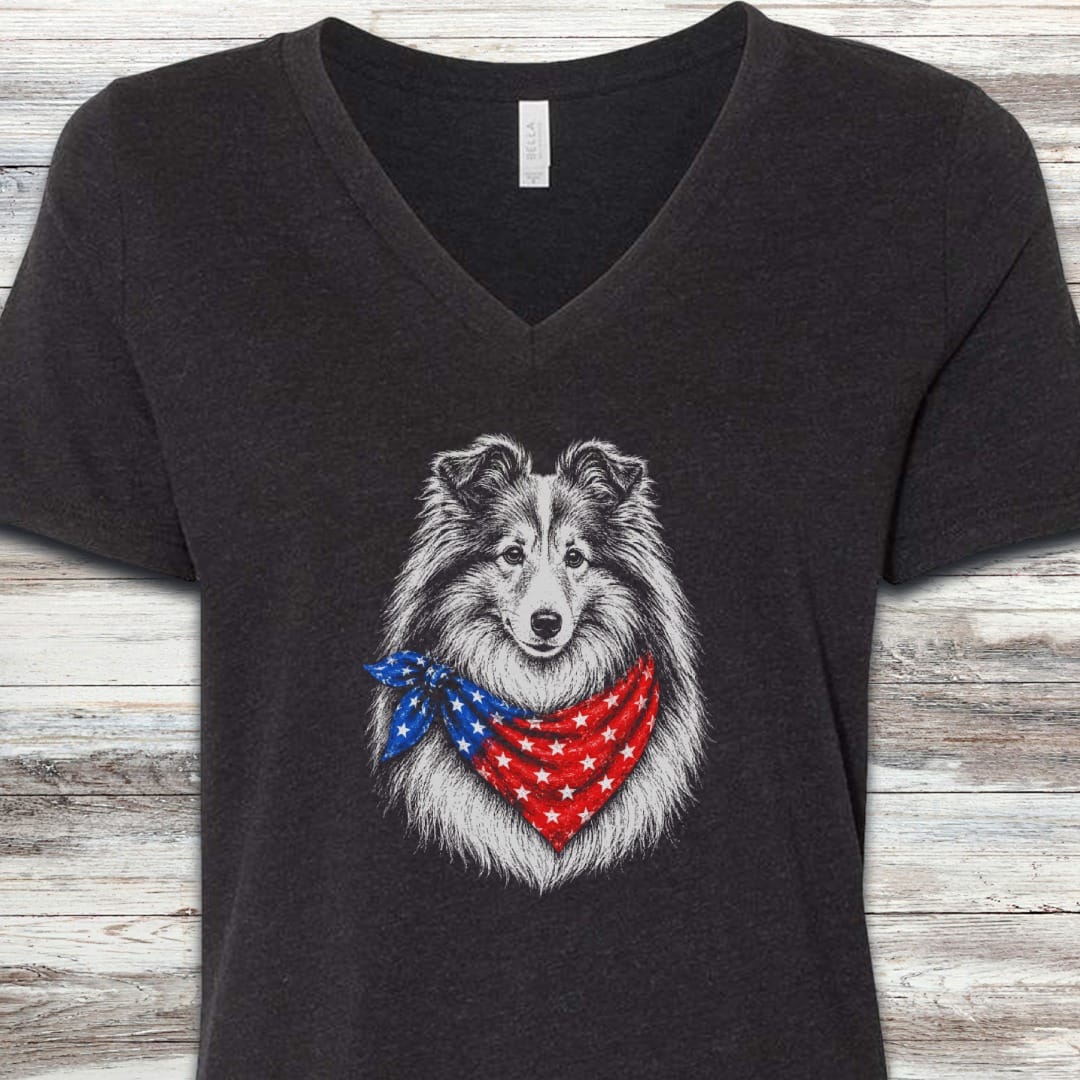 Shetland Sheepdog USA V-Neck