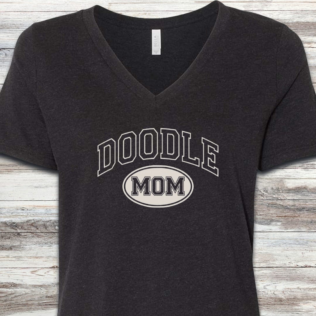Doodle University Mom V-Neck Tee