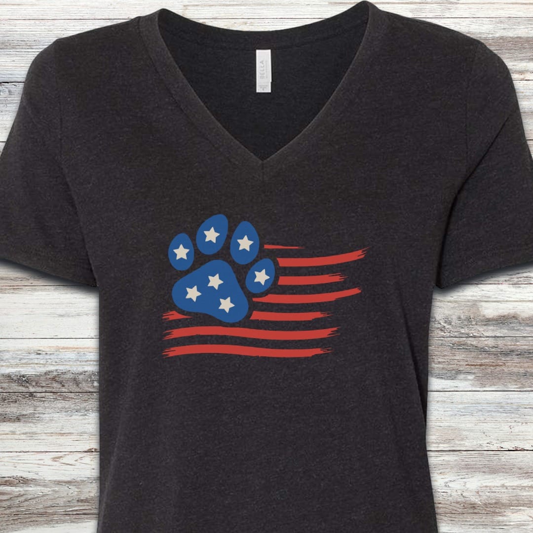 Paw Print Flag V-Neck