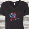 Live Free Love Dogs Flag V-Neck