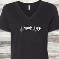 Border Collie Heartbeat V-Neck