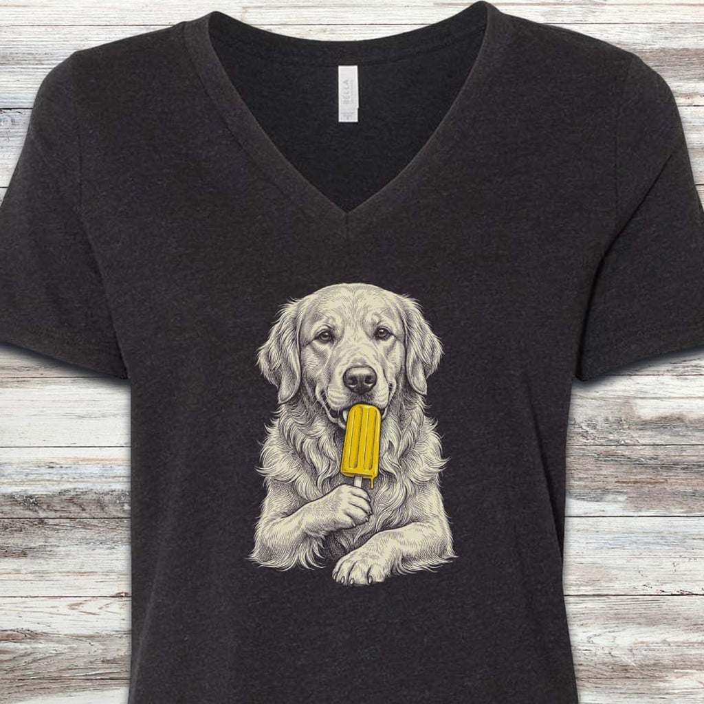 Golden Retriever Pupsicle V-Neck Tee