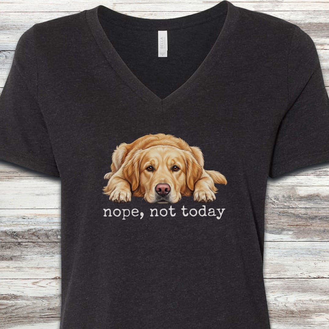 Golden Retriever Nope V-Neck Tee