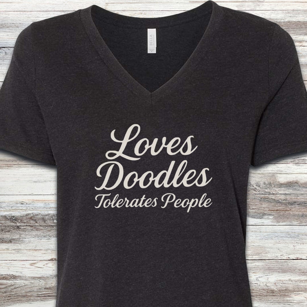 Doodle Tolerates People V-Neck