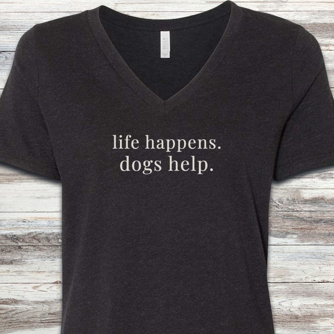 life happens dogs help V-Neck