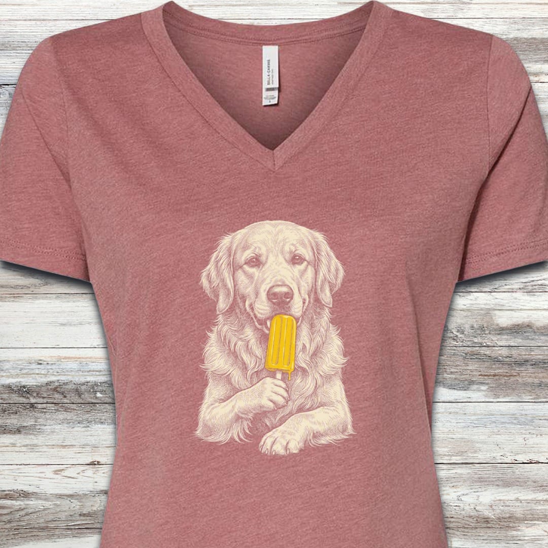 Golden Retriever Pupsicle V-Neck Tee