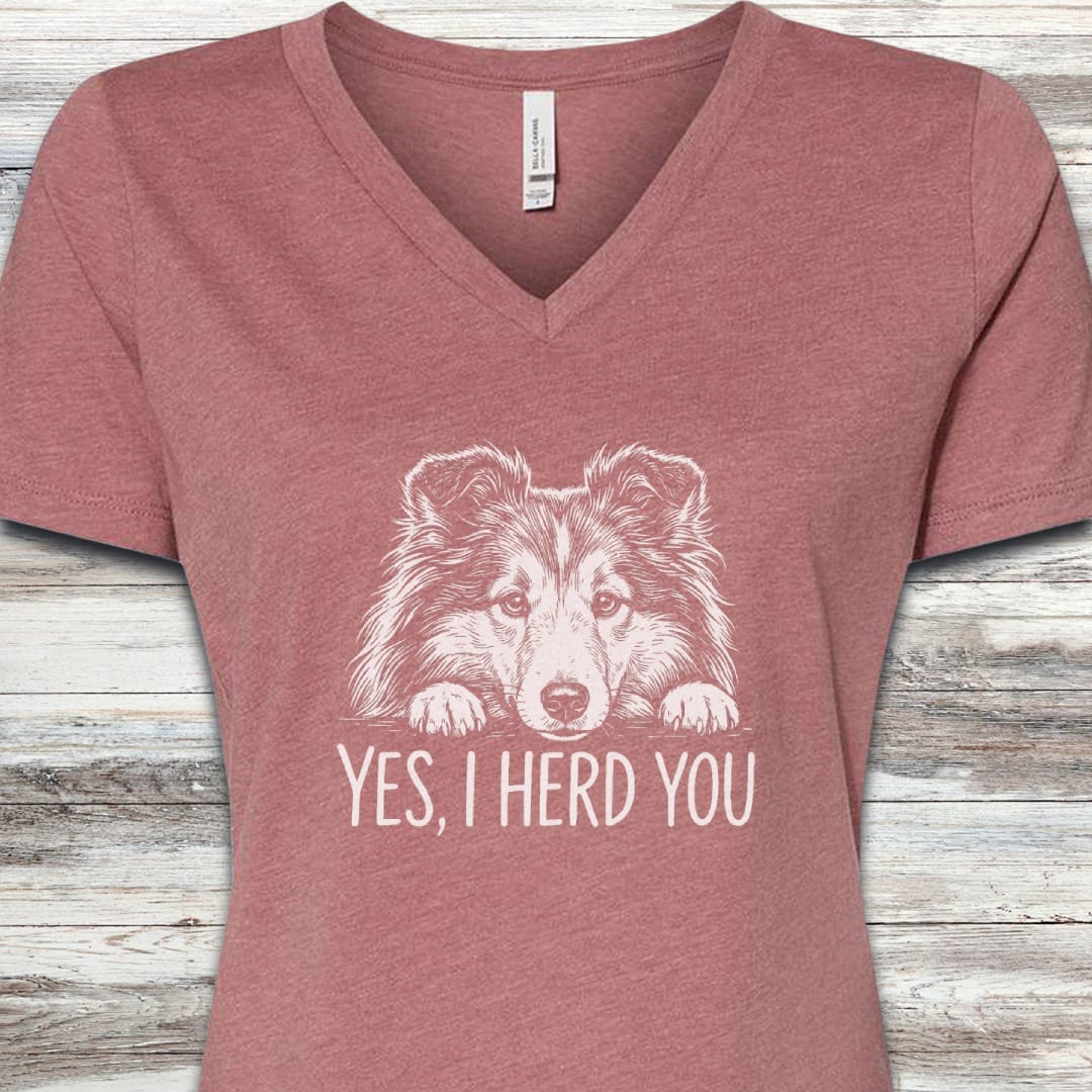Shetland Sheepdog Herd You V-Neck Tee