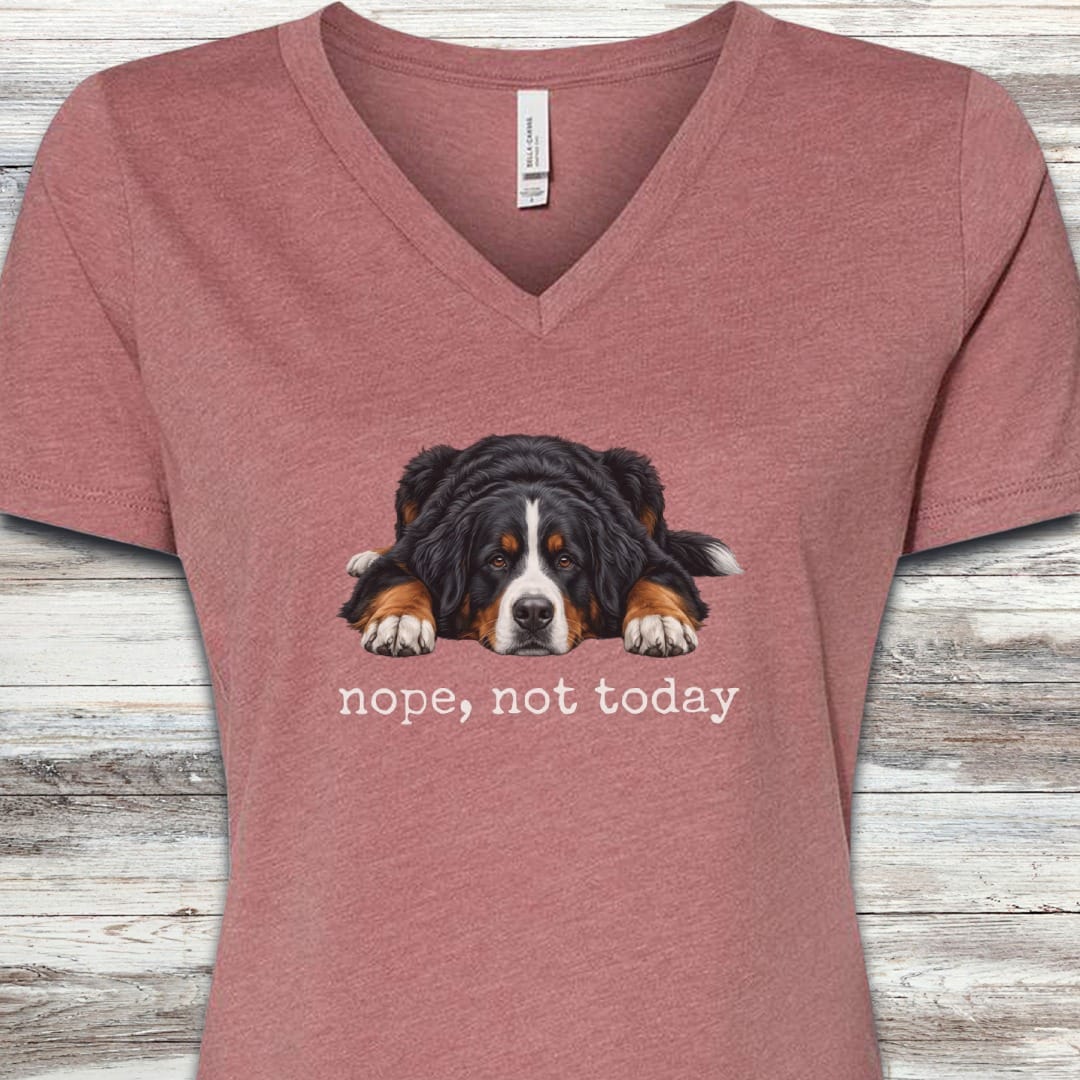 Bernese Mountain Dog Nope V-Neck Tee