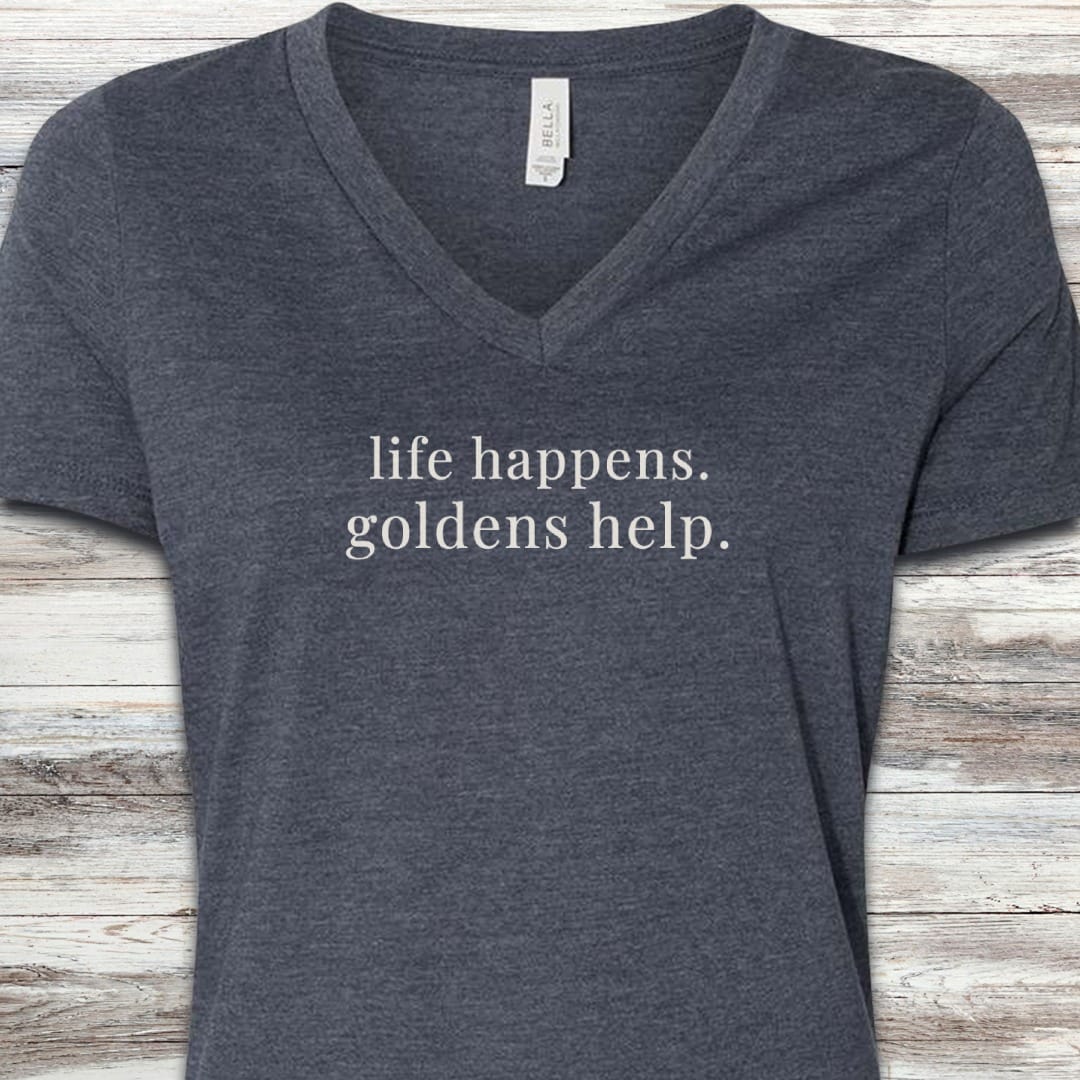 Golden Retriever Help V-Neck Tee