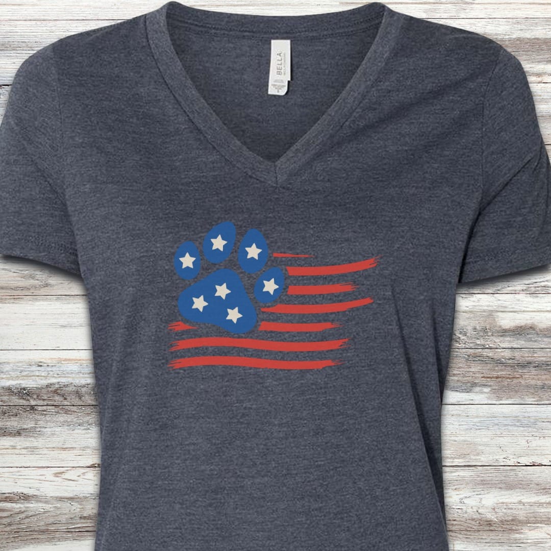 Paw Print Flag V-Neck