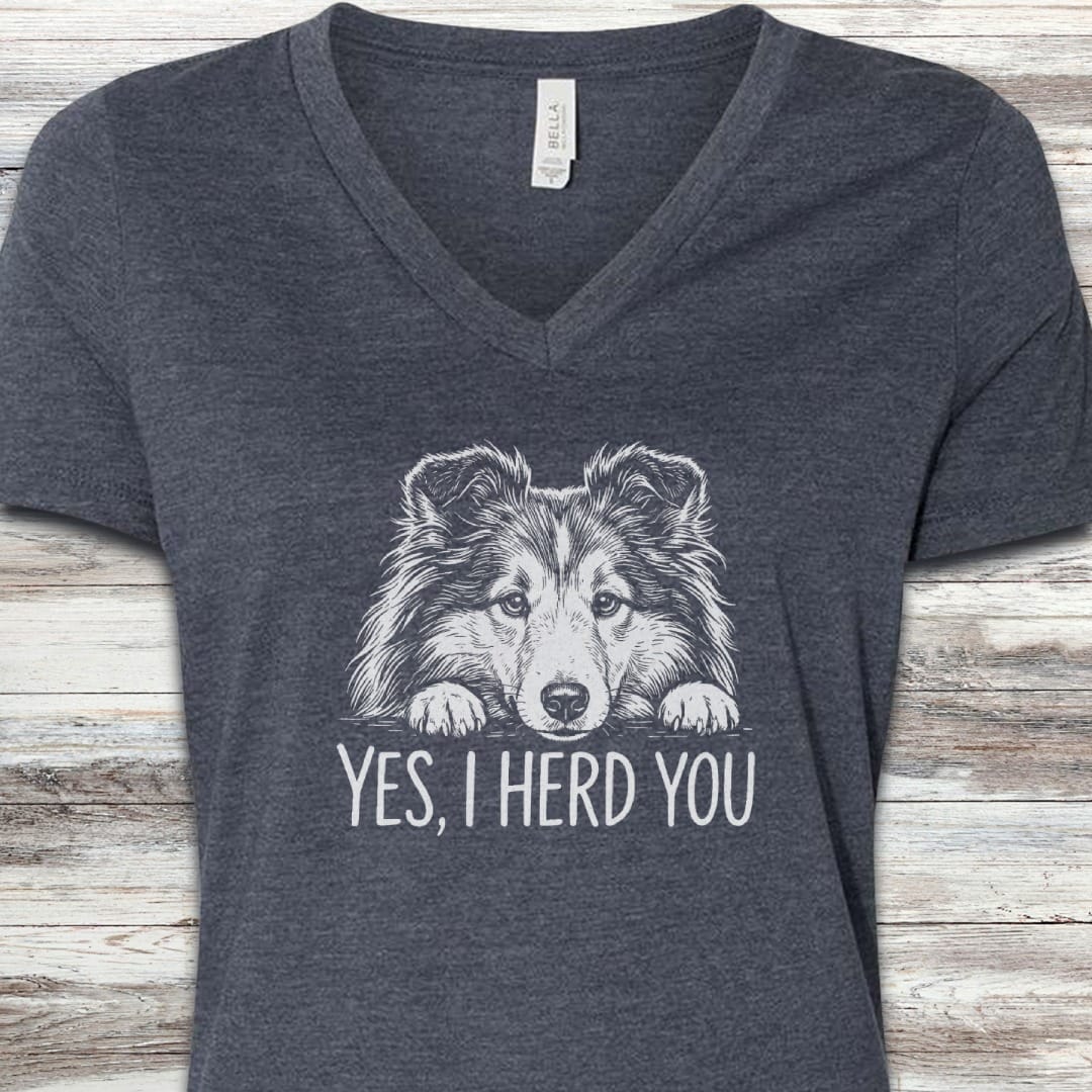 Shetland Sheepdog Herd You V-Neck Tee