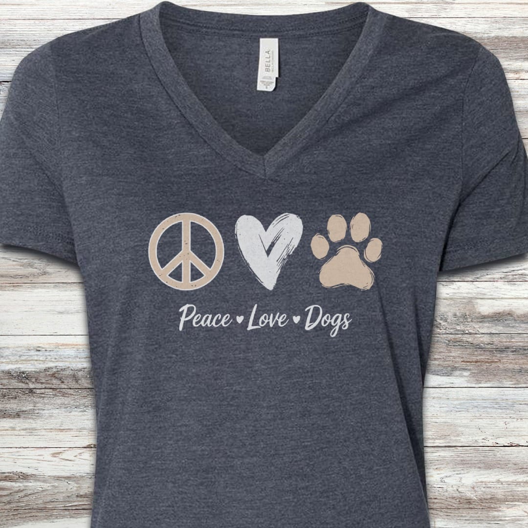 Peace Love Dogs V-Neck Tee