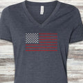 Vintage Red White & Paws V-Neck