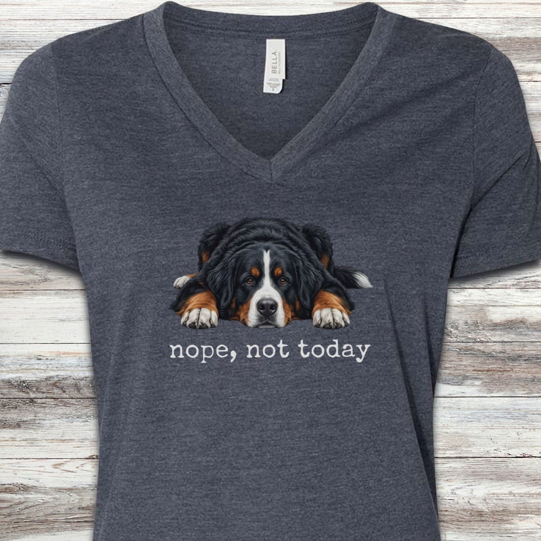 Bernese Mountain Dog Nope V-Neck Tee