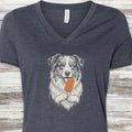 Australian Shepherd Pupsicle V-Neck Tee