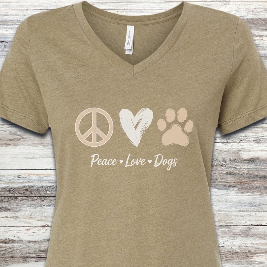 Peace Love Dogs V-Neck Tee