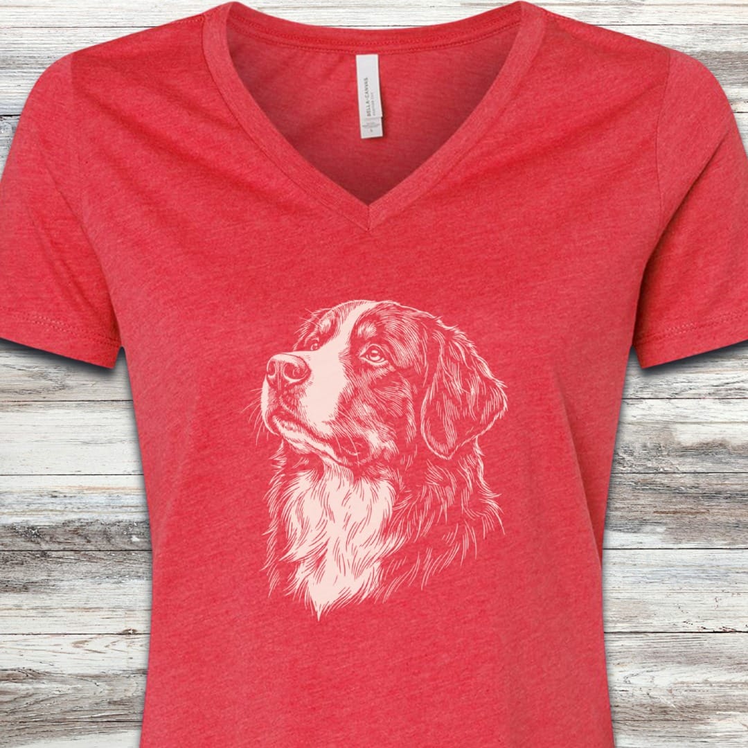 Bernese Mountain Dog Loyalty V-Neck Tee