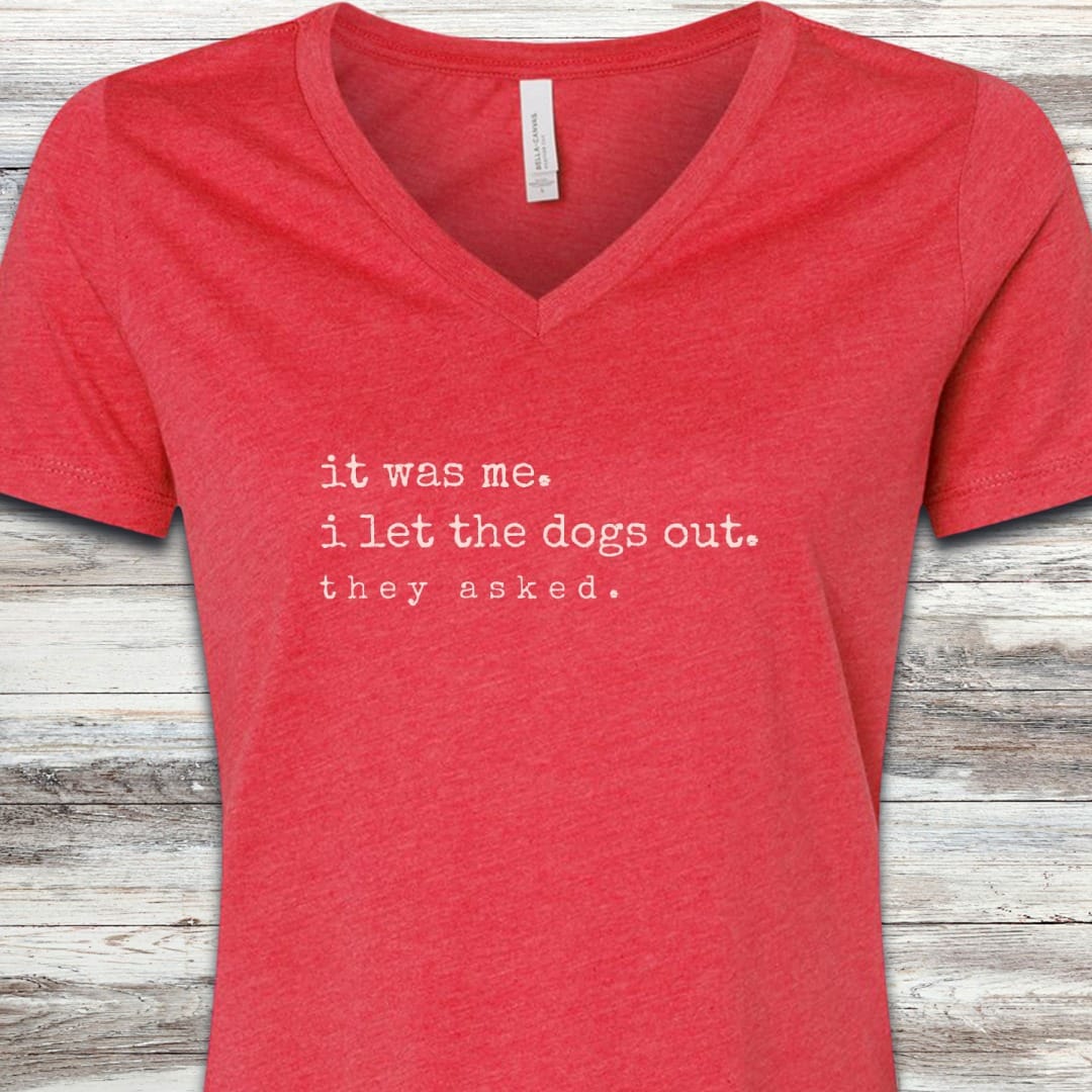 I let the dogs out V-Neck
