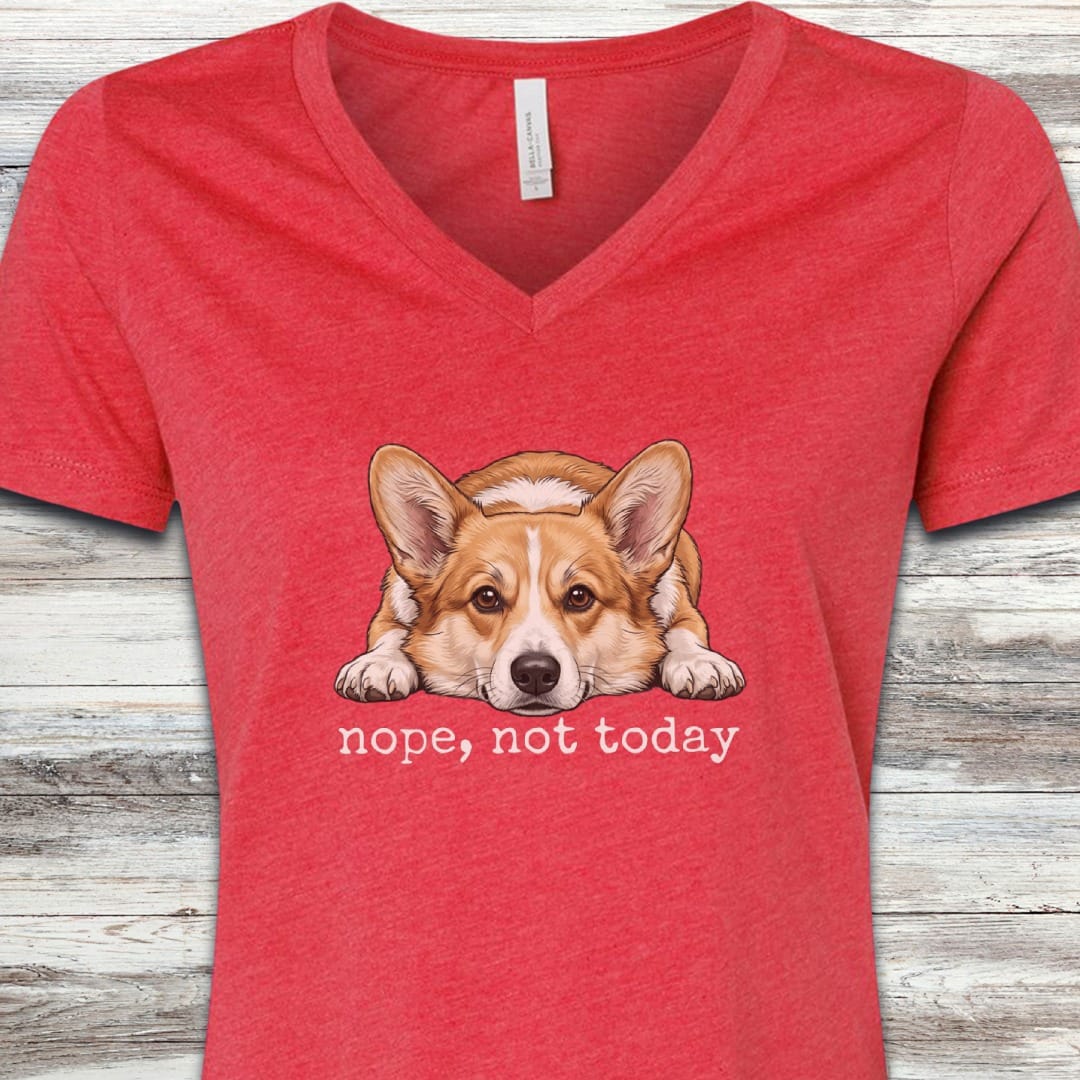 Corgi Nope V-Neck Tee