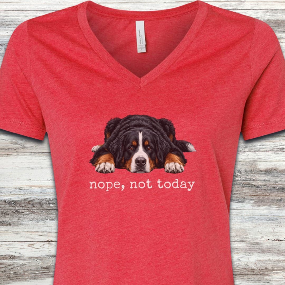 Bernese Mountain Dog Nope V-Neck Tee