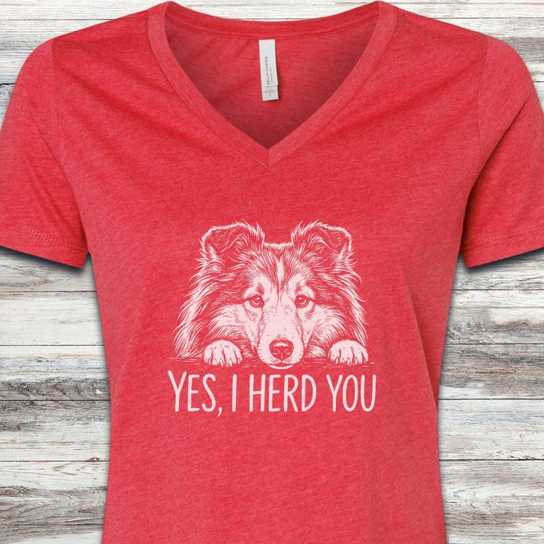 Shetland Sheepdog Herd You V-Neck Tee