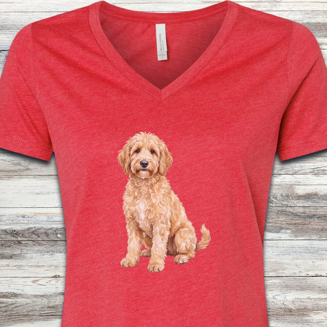 Goldendoodle Watercolor V-Neck