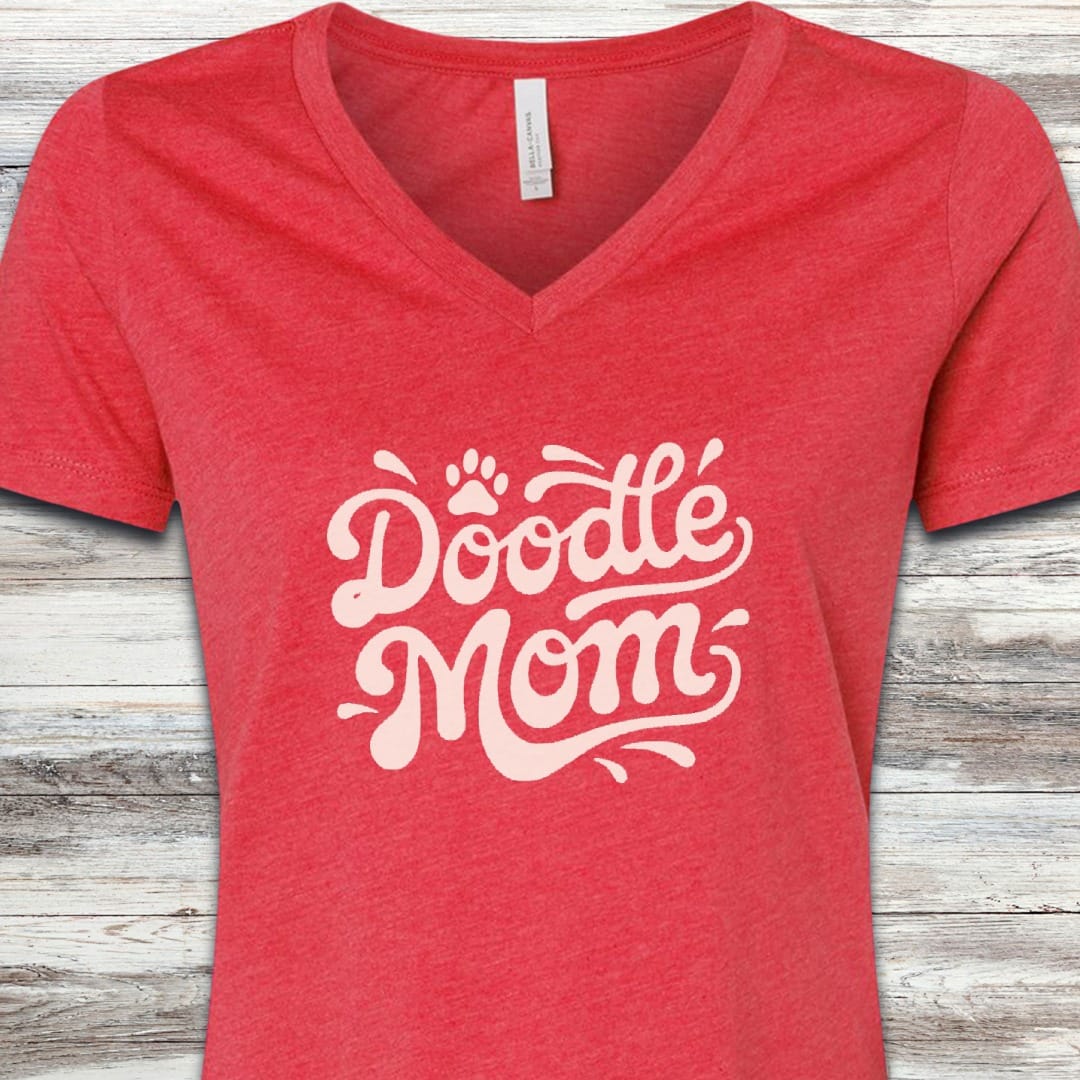 Doodle Groovy Mom V-Neck Tee