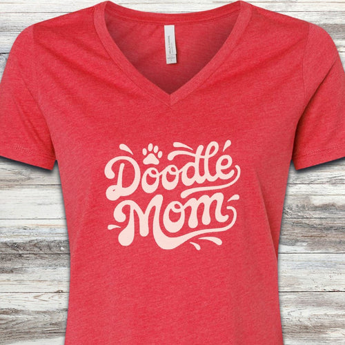 Doodle Groovy Mom V-Neck Tee