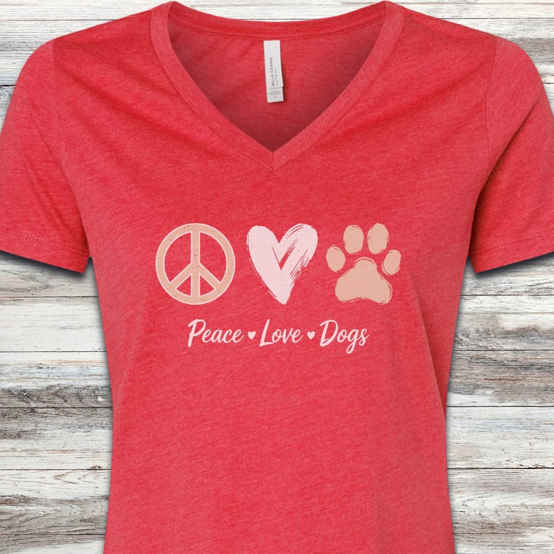 Peace Love Dogs V-Neck Tee