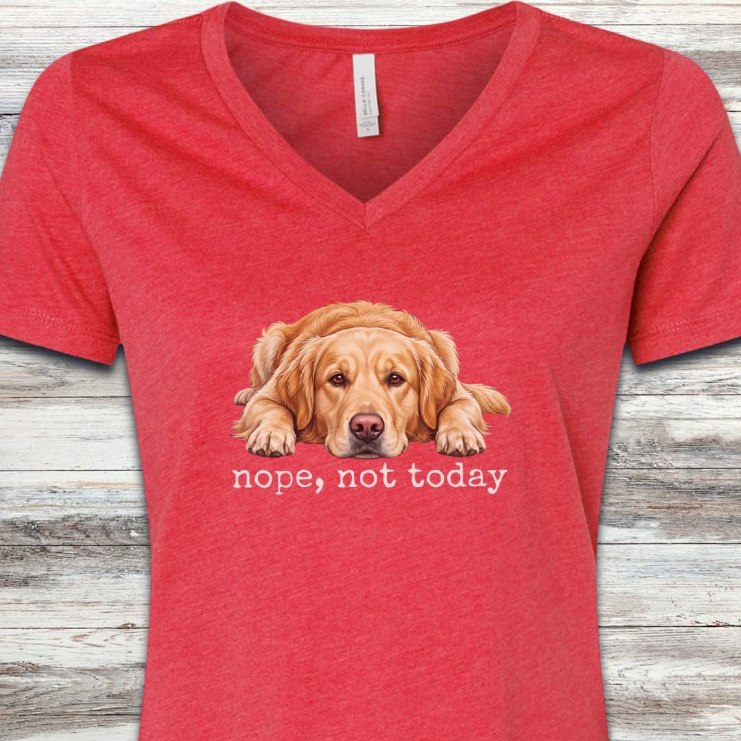 Golden Retriever Nope V-Neck Tee
