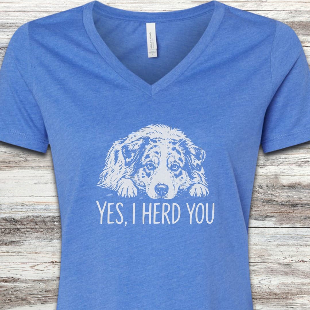 Australian Shepherd Herd You V-Neck Tee