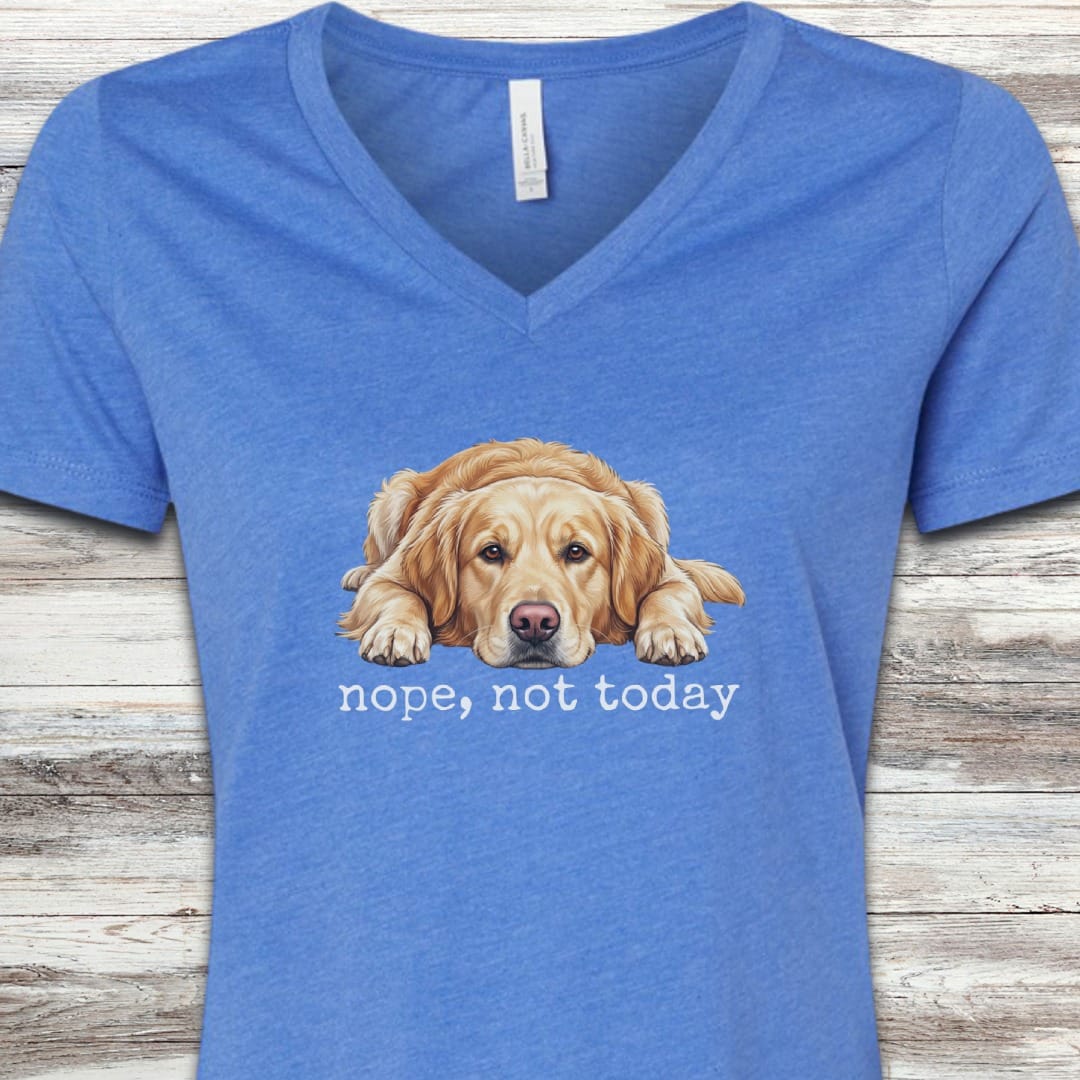 Golden Retriever Nope V-Neck Tee