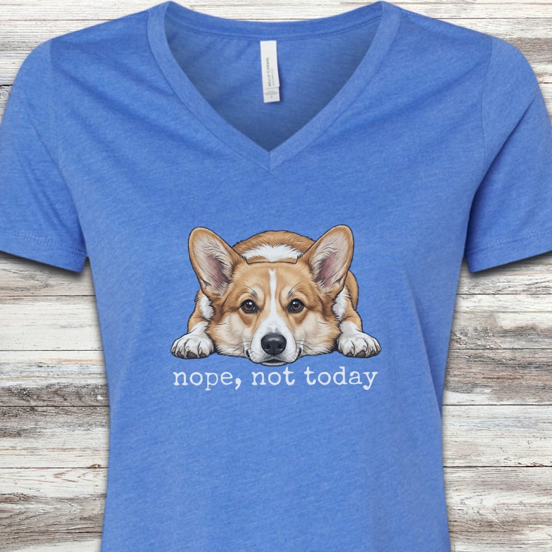 Corgi Nope V-Neck Tee