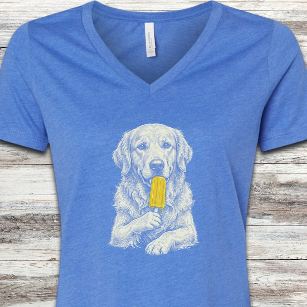 Golden Retriever Pupsicle V-Neck Tee