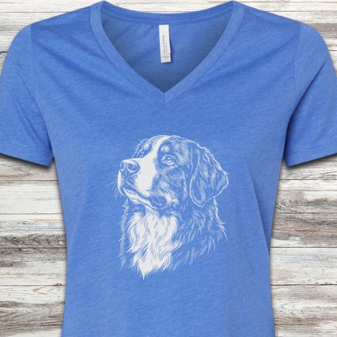 Bernese Mountain Dog Loyalty V-Neck Tee