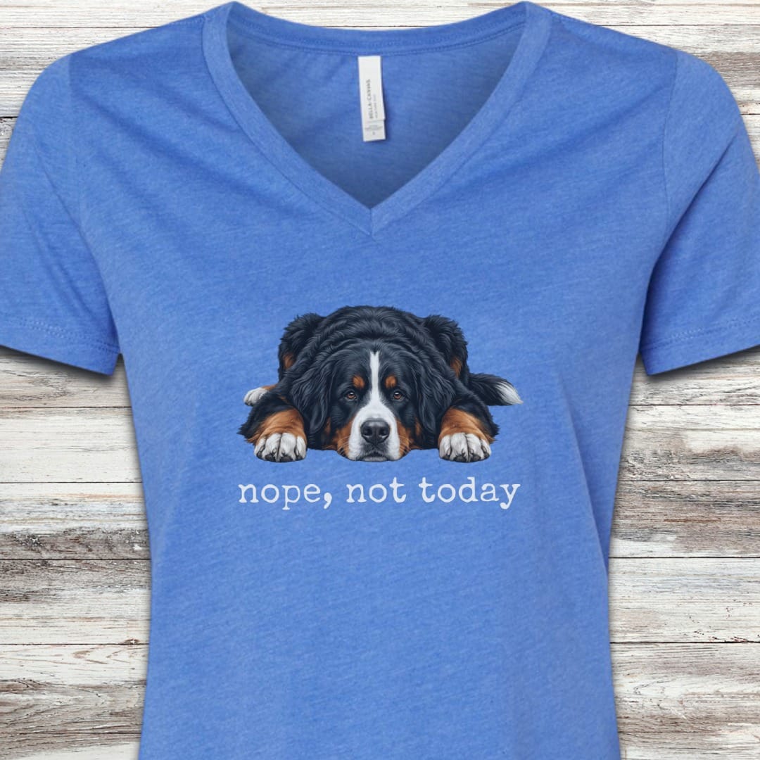 Bernese Mountain Dog Nope V-Neck Tee