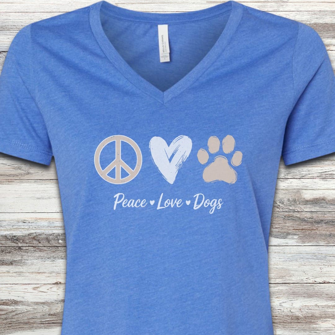Peace Love Dogs V-Neck Tee