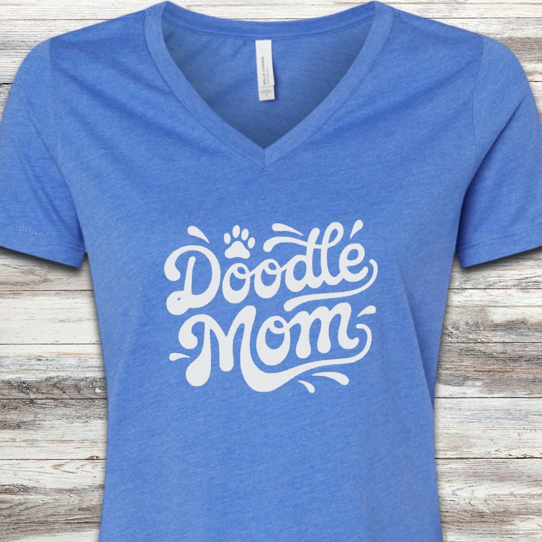 Doodle Groovy Mom V-Neck Tee