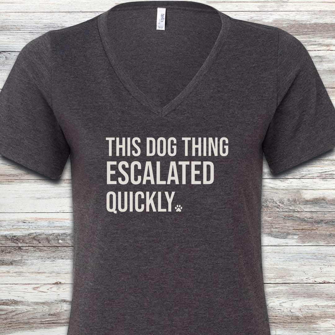 This Escalated Quickly V-Neck - Dark Grey Heather