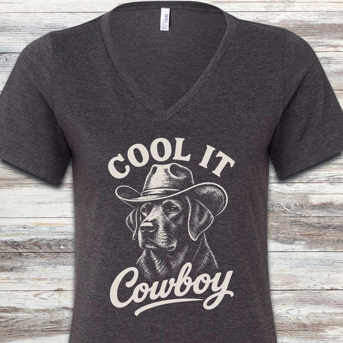 Labrador Retriever Black Cool It V-Neck Tee - Dark Grey Heather