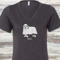 Bearded Collie Boo V-Neck Tee - Dark Grey Heather